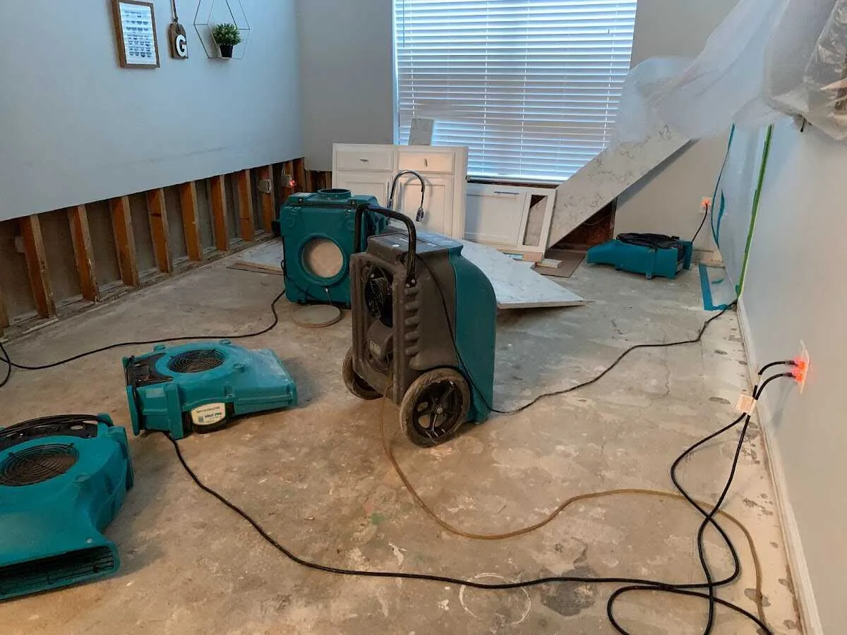 Dehumidifier in flood-cut room for Water Extraction & Removal in Lakeland North